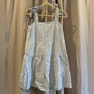 Sézane Blue and White Stripped Anne Dress with Ribbon Tie Straps